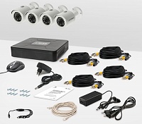 Комплект проводного видеонаблюдения Tecsar 4OUT LUX