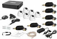 Комплект проводного видеонаблюдения Tecsar 6OUT DOME