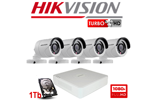 Комплект TurboHD видеонаблюдения Hikvision 2Mp DS-J142I/7104HGHI + HDD 1Tb