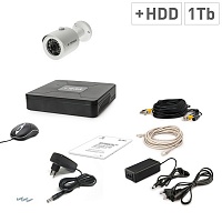 Комплект проводного видеонаблюдения Tecsar 1OUT-DOME+1ТБ HDD