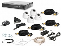 Комплект проводного видеонаблюдения Tecsar 4OUT-DOME LUX