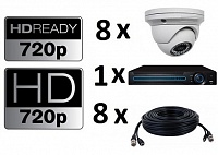 Комплект проводного видеонаблюдения Дозор AHD 8В