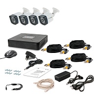 Комплект проводного видеонаблюдения Tecsar AHD 4OUT LIGHT LUX