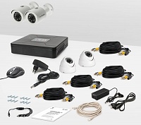 Комплект проводного видеонаблюдения Tecsar 4OUT-MIX LUX