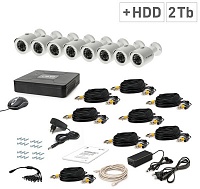 Комплект видеонаблюдения Tecsar 8OUT+2TБ HDD
