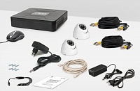 Комплект проводного видеонаблюдения Tecsar 2OUT-DOME LUX