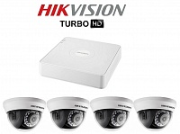 Комплект TurboHD видеонаблюдения Hikvision DS-2CE56D1T/7104HGHI-SH