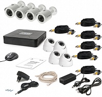 Комплект проводного видеонаблюдения Tecsar 8OUT MIX LUX