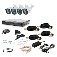 Комплект проводного видеонаблюдения Tecsar 4OUT LIGHT